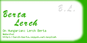 berta lerch business card